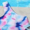 Girls One Piece Swimsuit Tie Dye Gradient Print Cut Out Sides Sleeveless Beachwear Active Swimwear for Kids