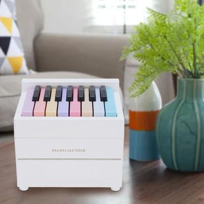 Piano Desk Calendar 2025 Time Date Display Playable Piano Calendar Gift with 27 Cards