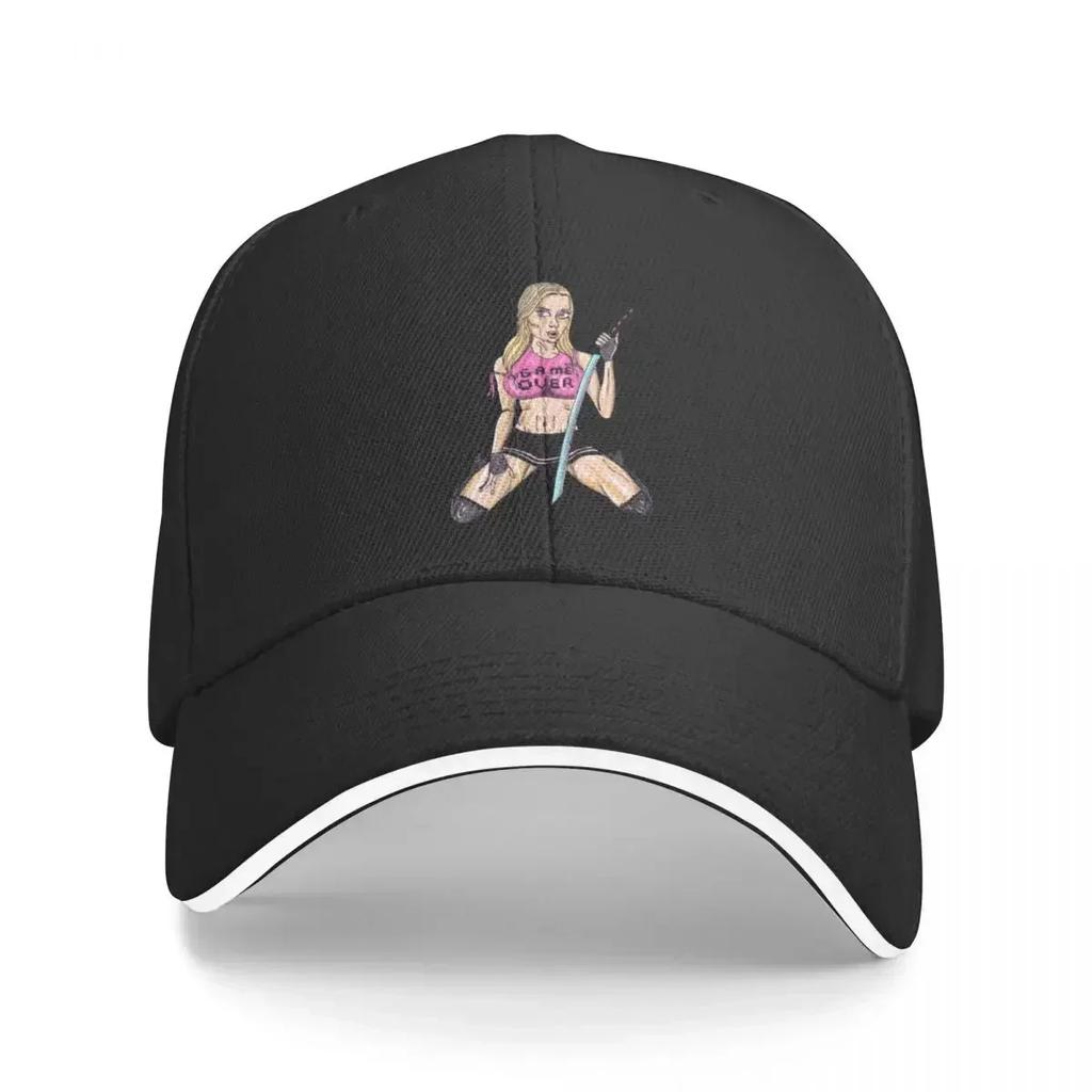 Katana Girl Game Over Baseball Cap Party Hat Beach Bag Fashionable Luxury Hat Unisexs Baseball Womens