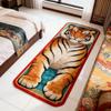 Rutschfeste Fußmatte 2D Flach Tiger Nachttischteppich Einzigartiger Schlafzimmerteppich Heimdekoration