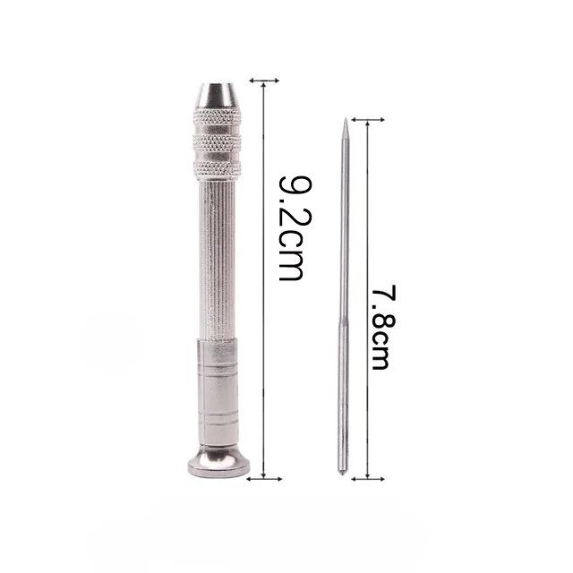 Premium Stainless Steel Shoe Repair Awl & Crochet Hook with Nylon/Waxed Thread for Leather Sewing