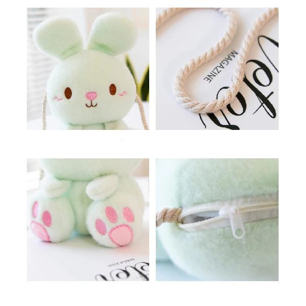 Cartoon Bunny Plush Bag Candy Multicolor Kawai Girl Creative Cute Shoulder Bag for Girls Kids