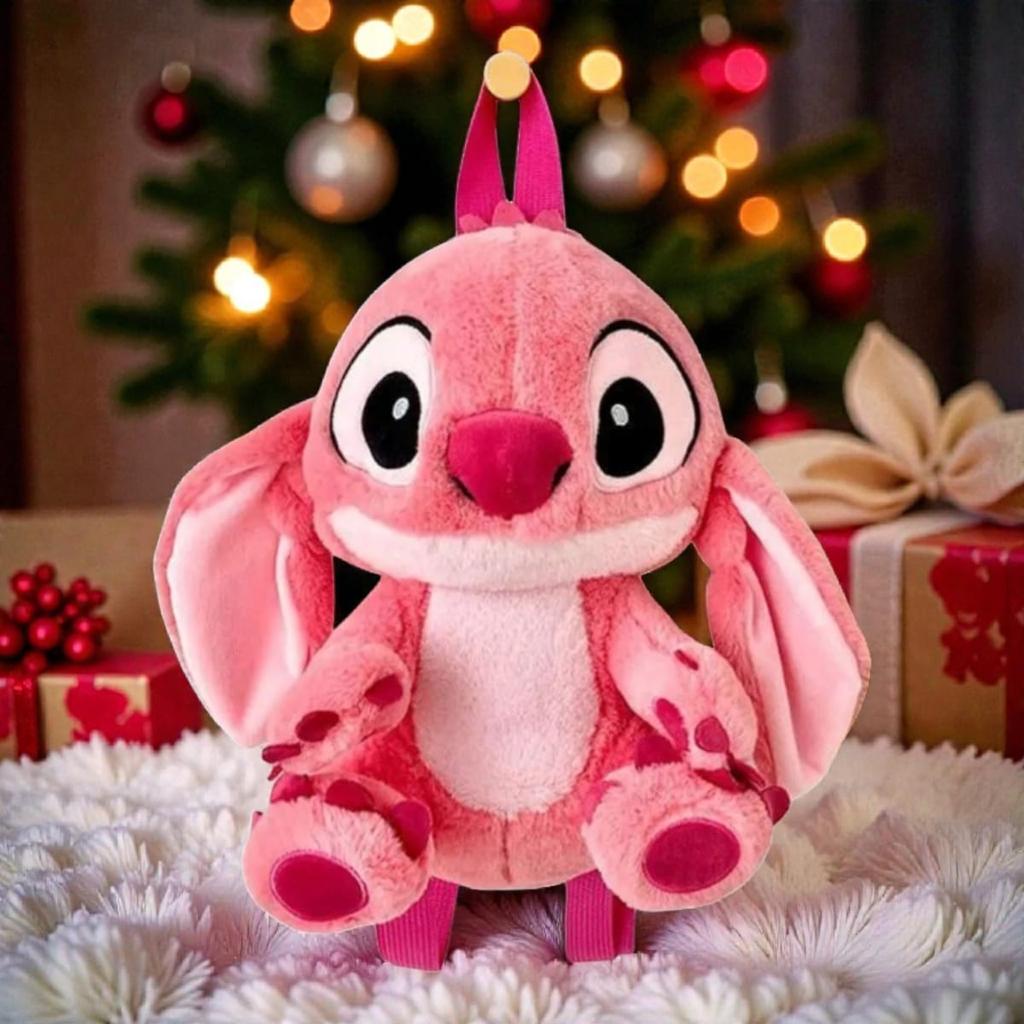 Angel Stitch Kids Backpack 30cm Pink, Soft Kindergarten Backpack for Preschoolers, Comfortable Daily Use School Bag