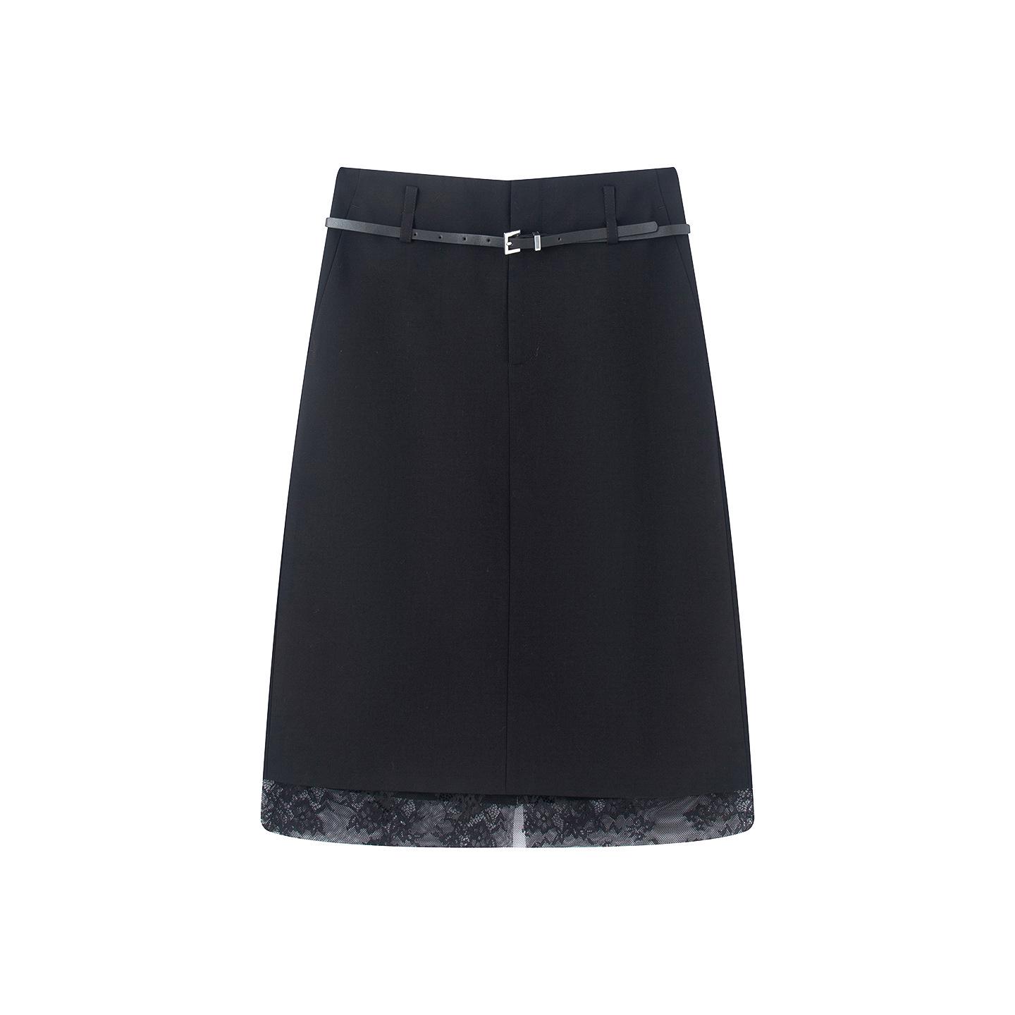 

Spring 2026 Women s Lace Floral Embroidered Midi A-line Skirt L421717 Medium чорний