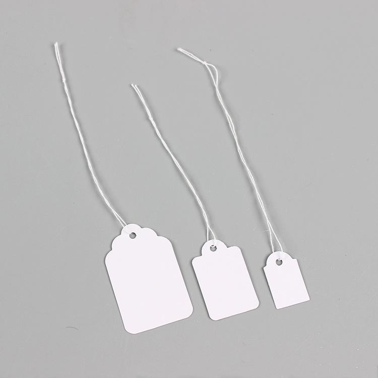 500-Pack Jewelry Paper Cards: Blank Cotton Thread Hang Tags for Handwriting and Pricing