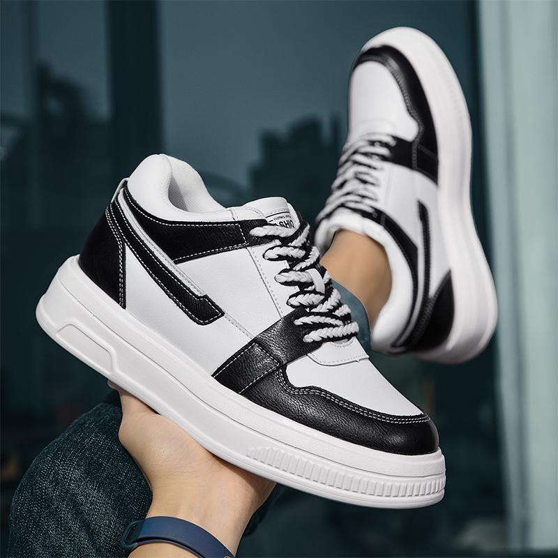 Unisex Genuine Leather Height Increasing Elevator Shoes Men Woman Height Increase Shoes 6cm Man Sneakers Lift Sport Casual Shoes