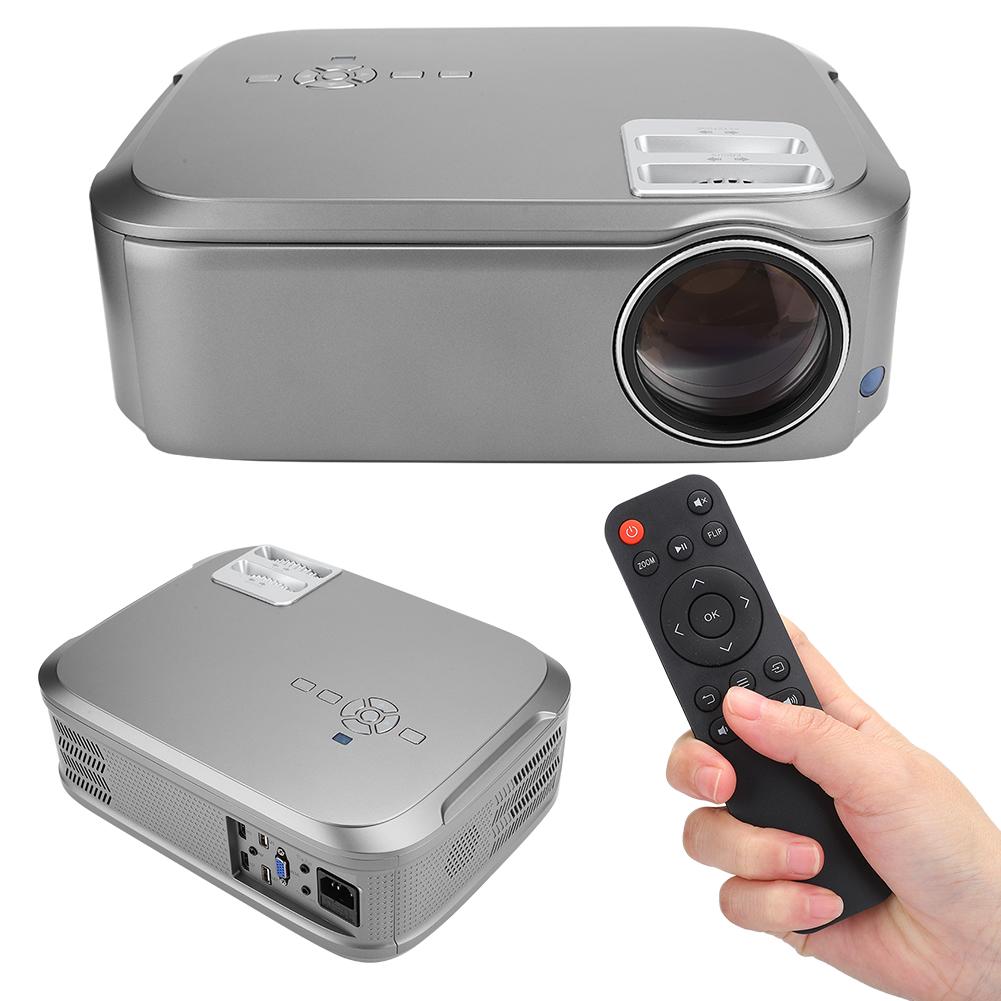 

LCD 1080P HD проектор Мини Портативный Домашний Кинотеатр Медиаплеер EU Plug серый