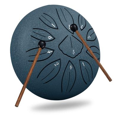 Steel Tongue Percussion Metal Drum for and Fatigue Includes Sheet Music and Storage Bag 11-Note Drum, 6-Inch, Instrument, Yoga, Meditation, Healing,