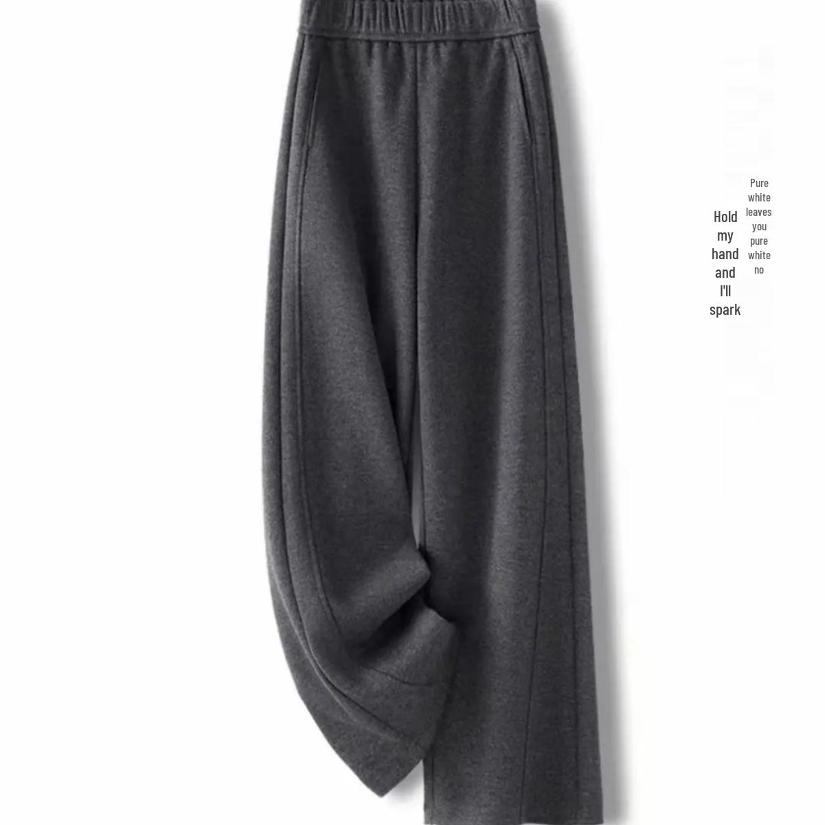 

2026 Early Spring High-Waisted Plus Size Velvet Scythe Pants - Loose Fit, Straight Leg. 3XL (145-160 lbs)