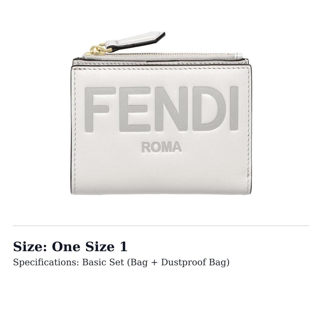 Fendi Calfskin Wallet Medium Women's White 8M0447-AAYZ-F1C76
