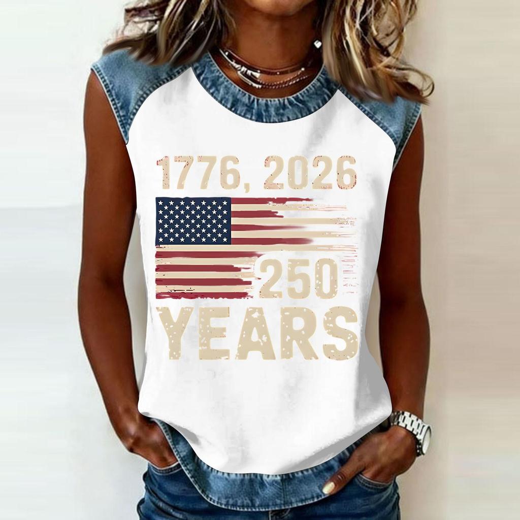 Women's Casual Round Neck Pullover Printed T-Shirt Top