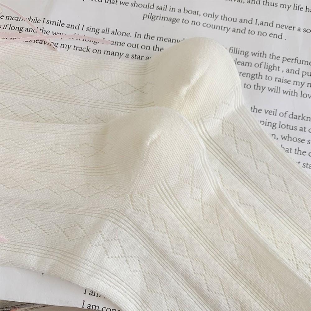 Cute Bow Sweet Lolita Thin Socks Breathable Bowknot Socks Soft Long Socks  Summer