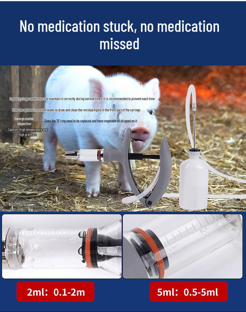 Veterinary Adjustable Catheter Injector for Livestock Vaccination (2/5ml)