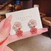 Brown Two Color Flower Drop Dangle Earrings For Women Korean  Jewelry Wedding Party Girl Elegant Jewelry Accessories