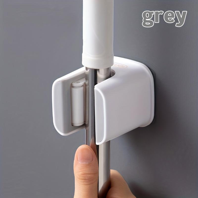 3PCS Broom Holders Wall-Mounted Mop Tool Organizer For Home Laundry Closet Bathroom No-Drill Installation 1 Slot Storage Rack