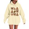 Women's Casual Fashion Comfortable Round Neck With Hood Long Sleeve Halloween Print Warm Sweatshirt