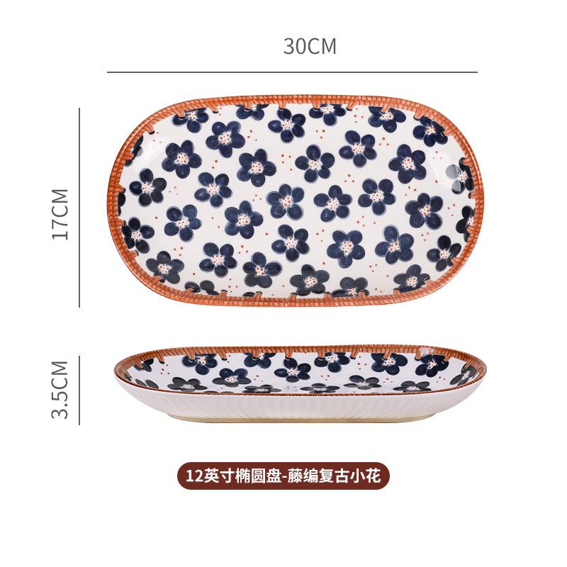 Retro Ceramics Dishes and Plates Fired At High Temperatures Are Suitable for Microwave Ovens and Dishwashers