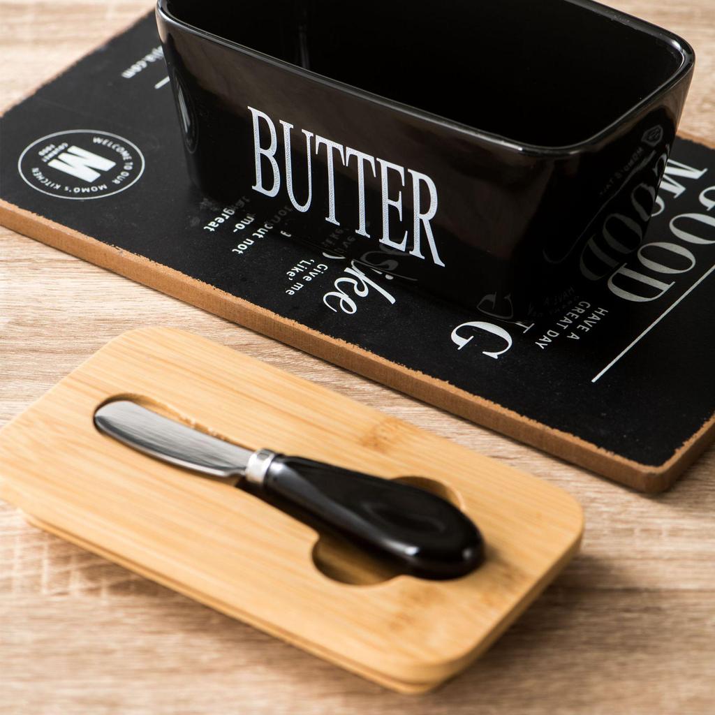 Nordic Ceramic Butter Dish with Knife - European Design