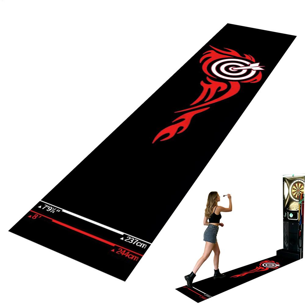 Dart Mat Floor Protection with Throw Line Non Slip Absorbent Fast Drying Training Dartboard Carpet for Game Room Bar