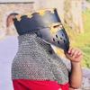 Templar Helmet  With 14 Gauge Chainmail Ready For Battle Knight Templar Helmet Medieval Armor Larp SCA Helmet