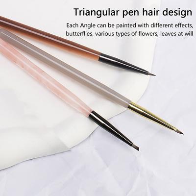 1Pcs Triangular Painting Brush Nails Art Brush French Lines Stripes Grid Flower Butterfly Triangle Painting Pen Manicure Tools
