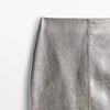 Lady Luxury Leather Skirt Silver Women Skirt Short 2023 Spring Autumn Mini Dress Genuine Sheepskin TF5327