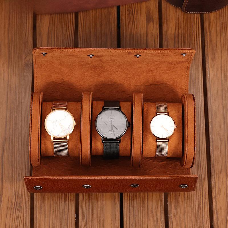 DUJIANG Genuine Leather Magnetic Buckle Watch Box - High-End Vegetable Tanned Cowhide for Mechanical Watches