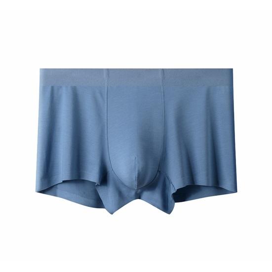 Men Boxer Underwear Mid-rise Elastic Waistband Slim Fit Breathable Boxer Briefs U-Convex Seamless Modal Panties