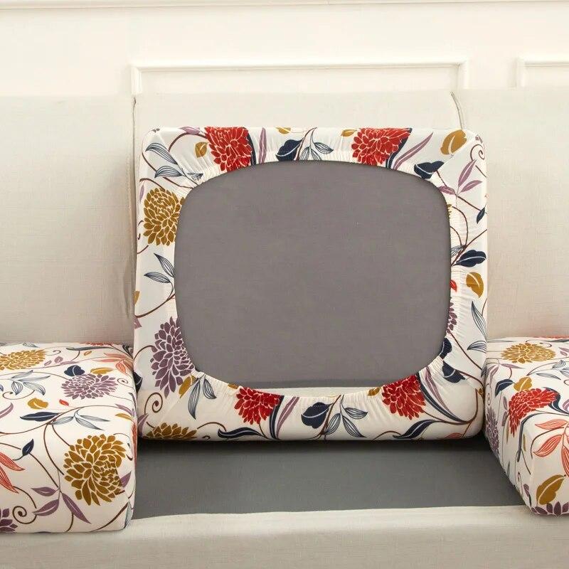 1/2/3/4 Seater Sofa Seat Cushion Cover for Living Room Pets Kids Furniture Printing Stretch Washable Removable Chair Seat Cover
