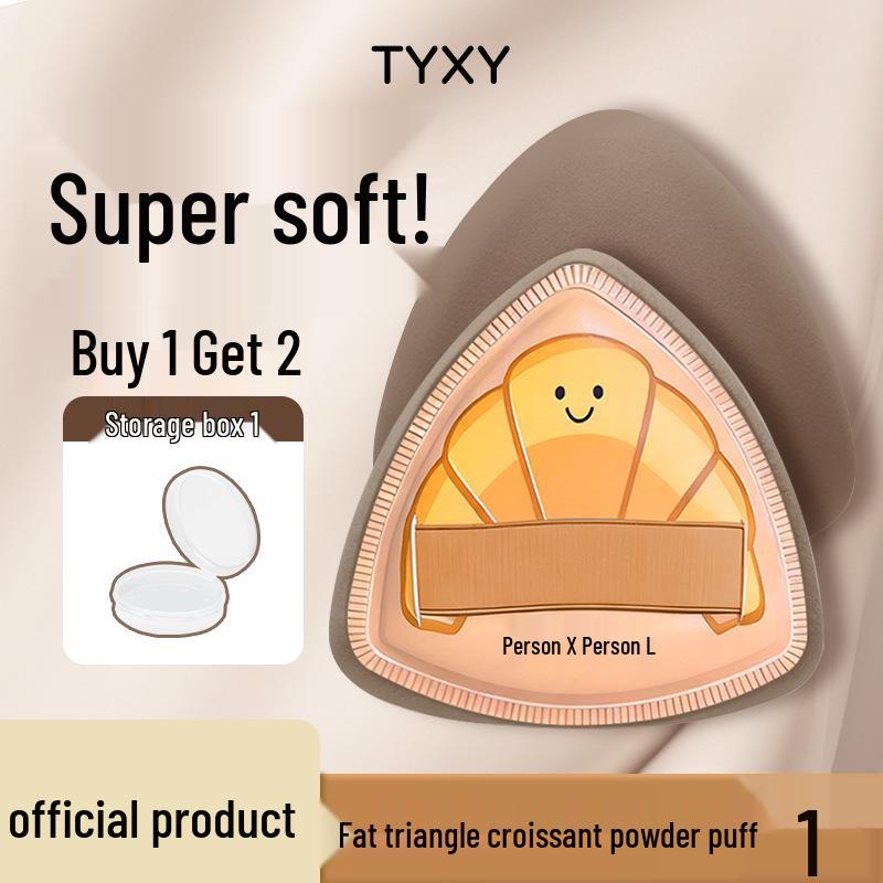 Cuscino Croissant Triangolare Robusto TYXY: Cuscinetto Fondotinta Make-up Super Morbido Zucchero Filato.