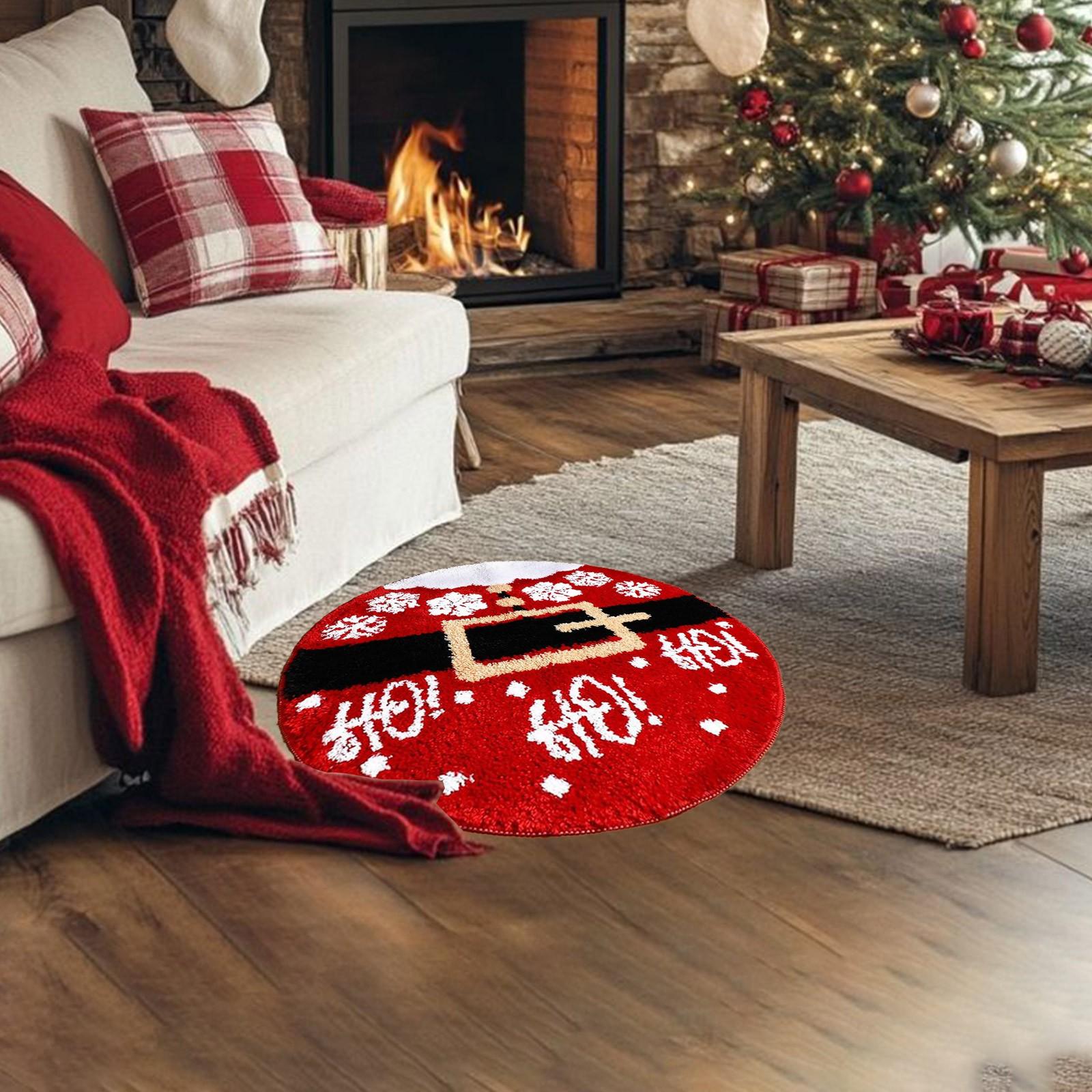 

Christmas Bathroom Rug Decor Christmas Santa Rug Santa Bath Mat Absorbent Bathtub Bathroom Doormats Non Slip Washable Toilet Rug One Size