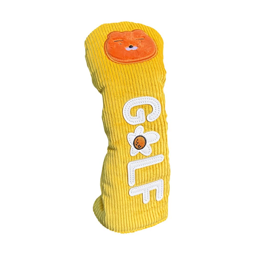 Golf Club Head Covers With Cartoon Design For Driver Fairway Wood Hybrids Corduroy Material Protection