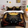 Wolf mit dekorativem Mandala. Bettwäsche-Sets Bettbezug-Sets Bettbezüge Kissenbezüge(1 * Bettbezug 2 * Kissenbezüge, ohne Bettdecke)