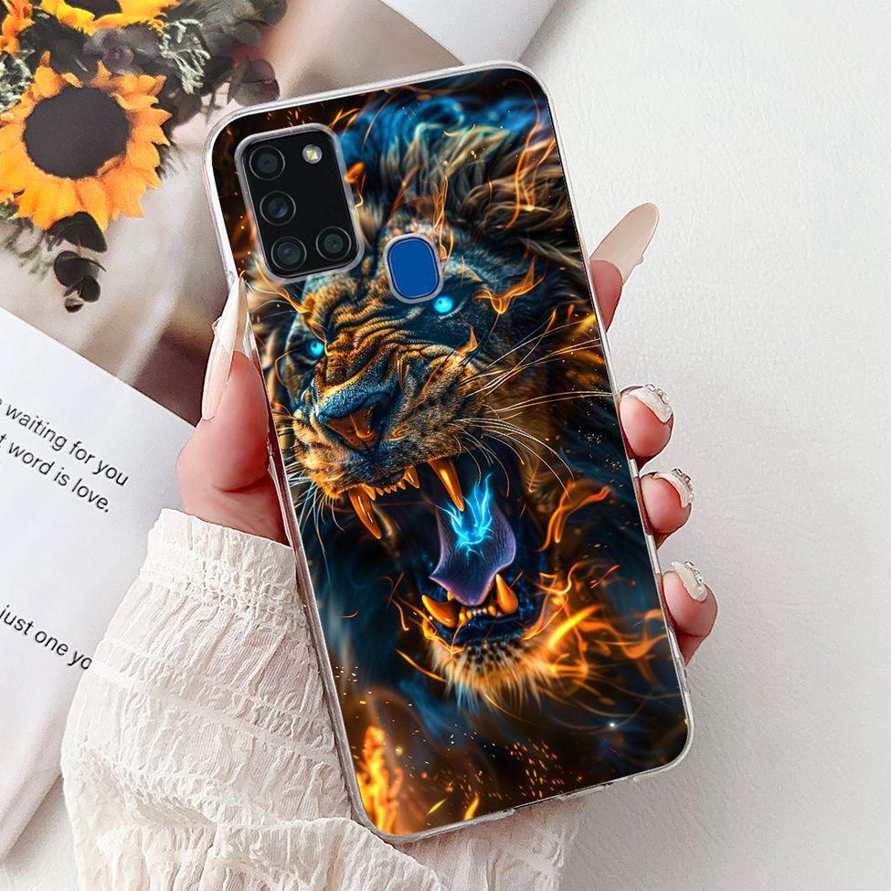 For Samsung A21s Case Cover Clear Fashion Luxury Cute Painted Back Cover For Samsung Galaxy A21s Phone Case A217F A217M A217N