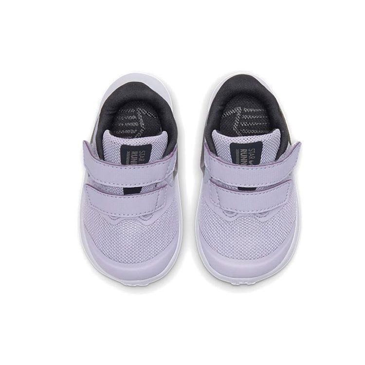 Nike Star Runner 2 Hook and Loop Slip Resistant Abrasion Resistant Low Top Casual Running Shoes Light Purple Silver AT1803-502