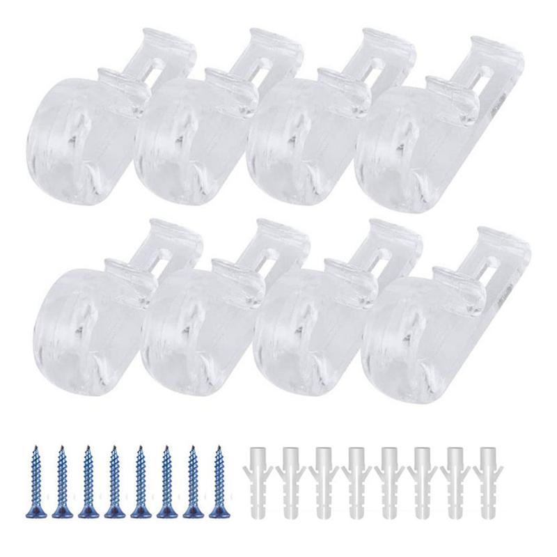 

CYCLI-24Pc Curtain Clear P Clips Hook,Roller Blind Clips Child Safety Chain Cord P Clip Hooks For Vertical Roman Roller Blinds прозрачный