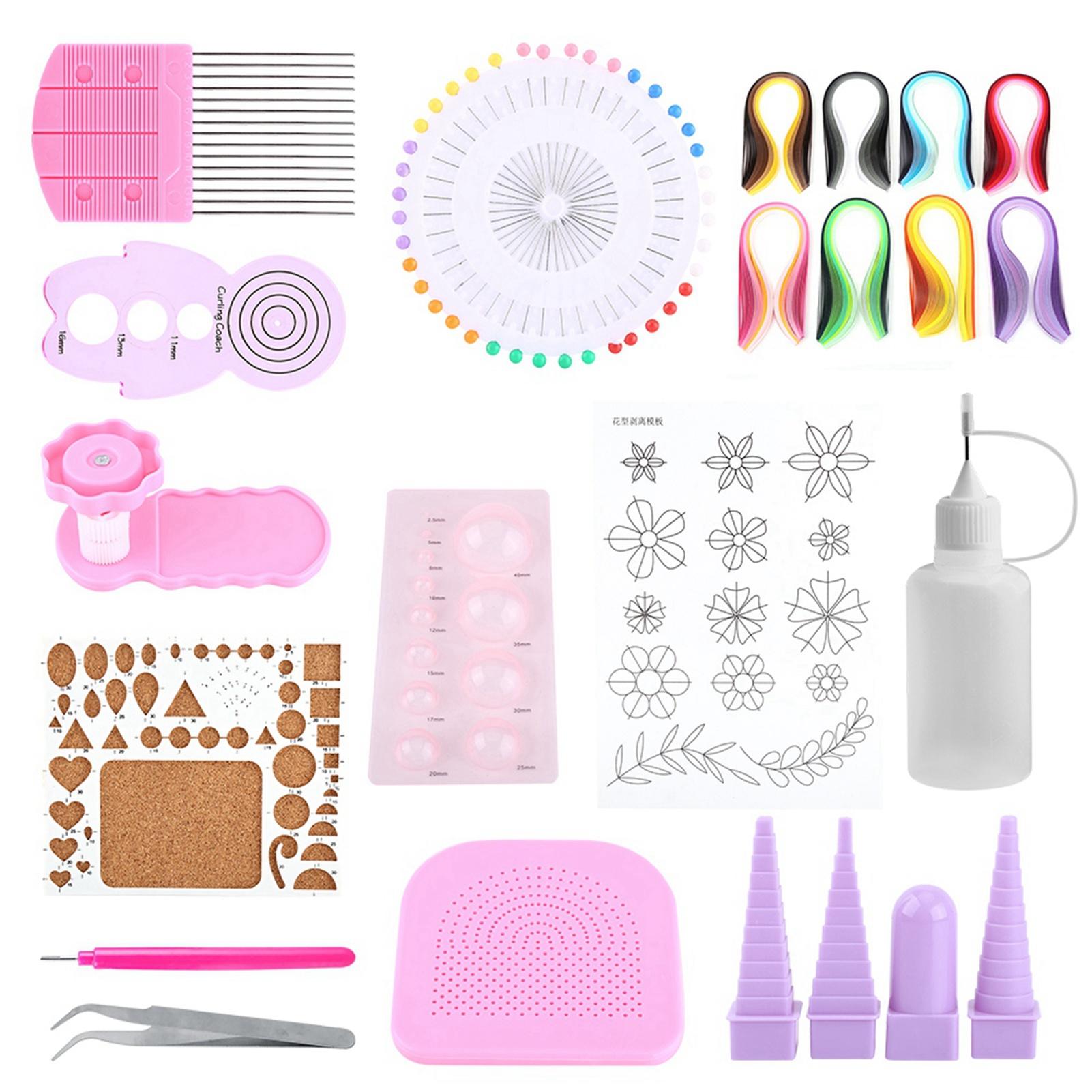 1 Set   Quilling Paper Craft Rolling Kit Slotted Tools Strips Tweezer For Decoration