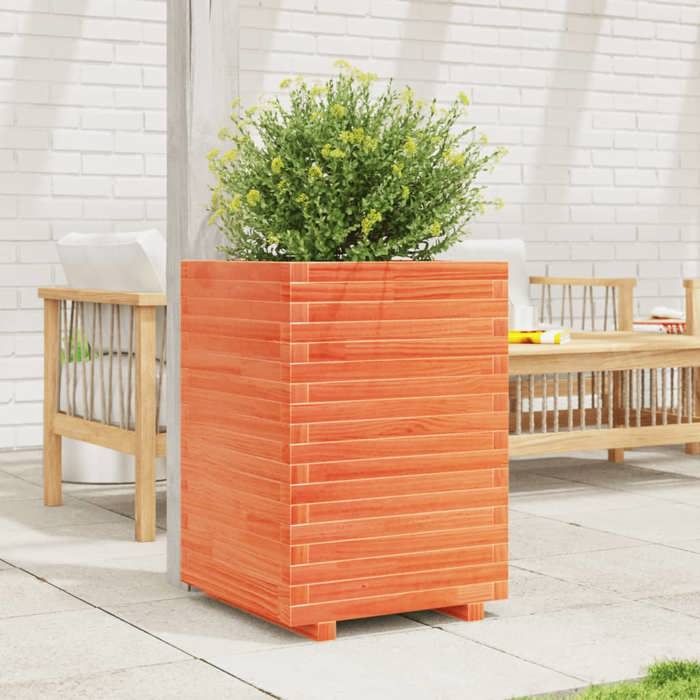 VidaXL Planter Wax Brown 50x50x72 Cm Solid Pine Wood, Outdoor Planter, Flower Box, Tomato Planter, 3282611