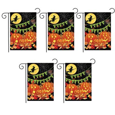 A96I-Halloween Decoration Garden Flag Courtyard Garden Decoration Background Outdoor Holiday Flag Background