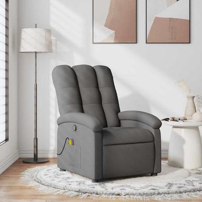Vidaxl Foldable Massage Armchair, Dark Gray, Fabric Upholstered
