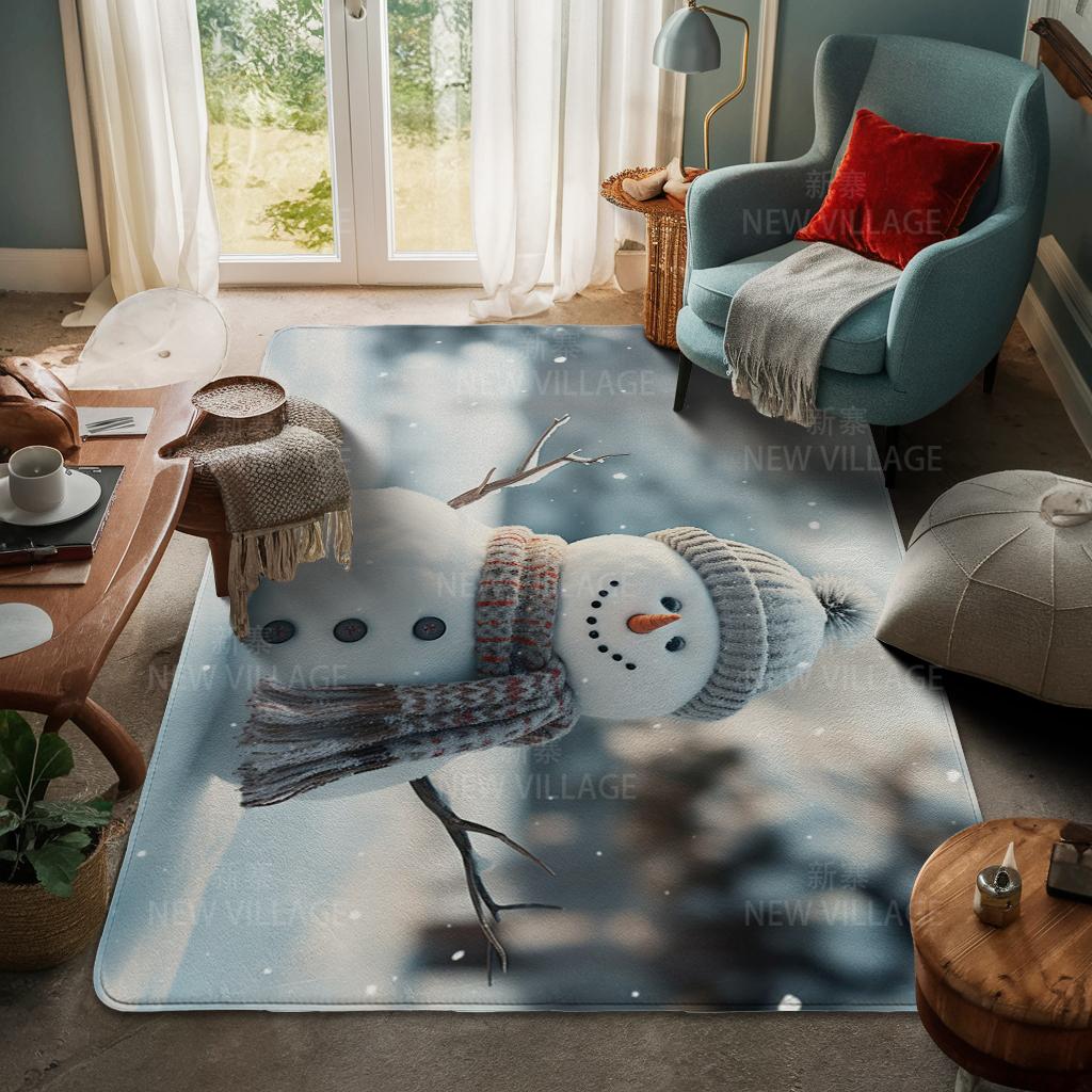House Entrance Carpet Home Door Mat Living Room Bath Foot Bathroom Non-slip Water Absorption Rugs Bath Merry Christmas Winter