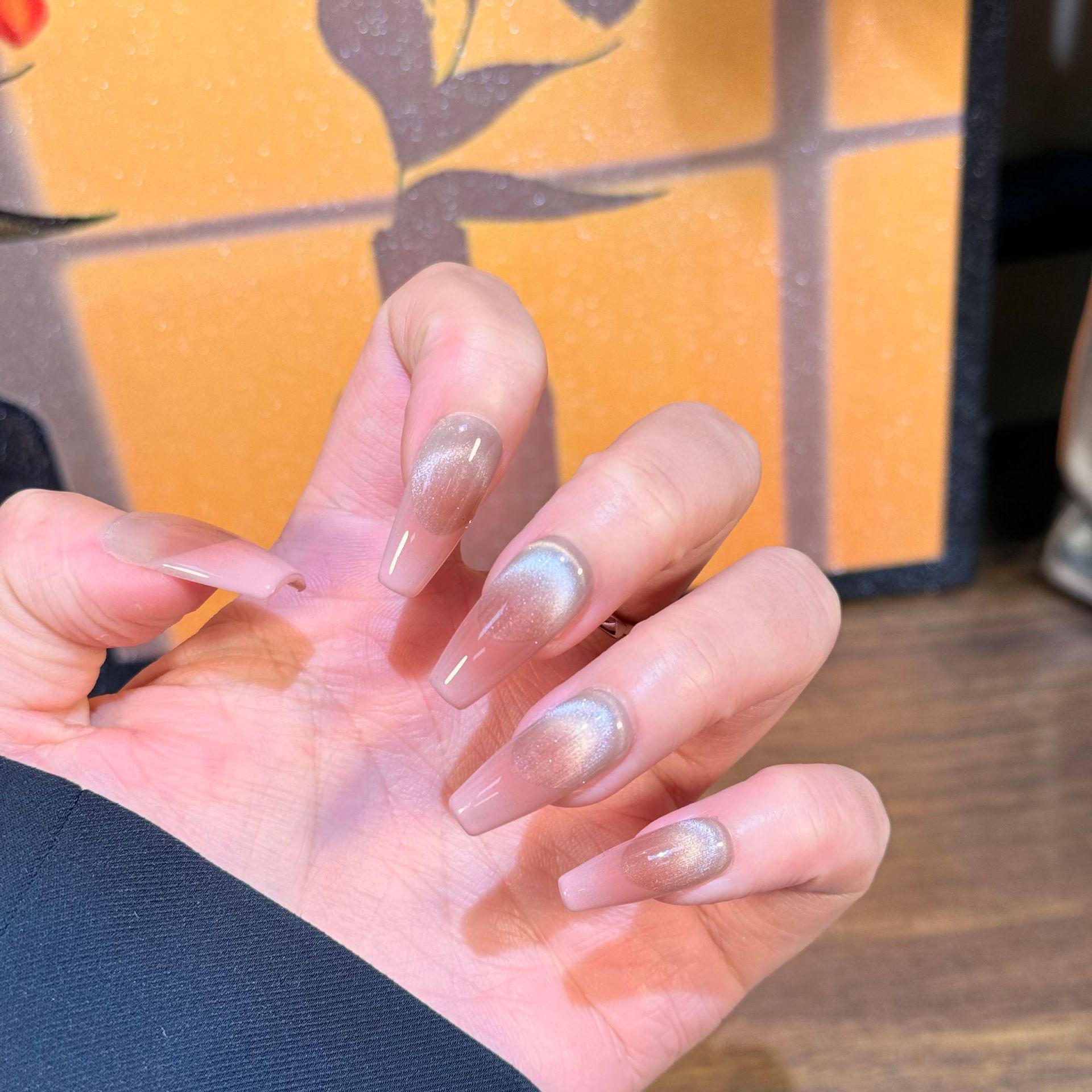 

Original Pink French Reverse Cat Eye Blush Handmade Press-On Nails