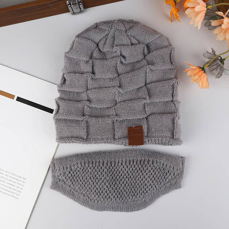 Warm Knitted Hat And Face Mask Set Winter Slouchy Beanie With Lightweight Warm Ear, Neck & Cheek Cover For Outdoor Sports