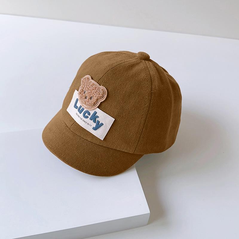Cute Bear Baby Baseball Cap Solid Color Cartoon Infant Peaked Hat Summer Sunshade Kids Boy Girl Sun Hats