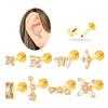 1 pièce G23 Titane Massif Filetage Interne Dos Plat Fleur CZ Clou de Tragus Cartilage Boucle d'Oreille Helix Rook Lobe Labret Bijou de Piercing