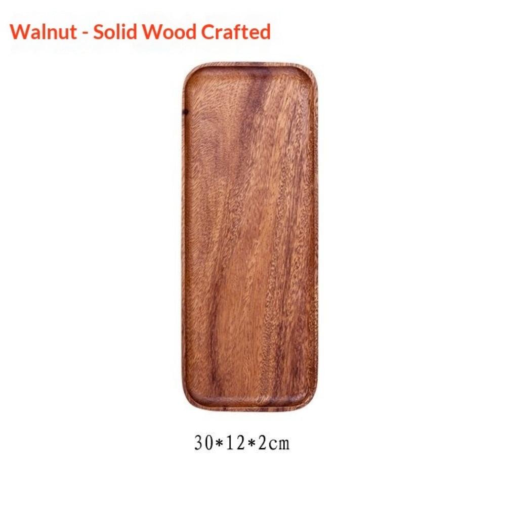 South American Walnut Melon Seeds Plate Japanese Solid Wood Snacks Fruit Dessert Tray Creative Acacia Wood Dessert Plate