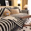Sofa Cushion  New Thousand Bird Grid Thickened Plush Seat Cushion High-End Non-Slip Leather Sofa Cover Winter Cover