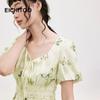EICHITOO French Collar Butterfly Print Short Sleeve Dress