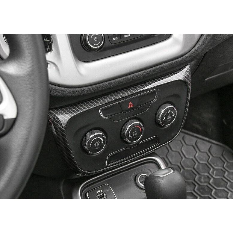 For Jeep Compass 2017-2021 Carbon Fiber Center Console AC Switch Frame Trim 1pcs