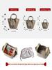 Women's Cowhide Leather Bucket Handbag: Small, Versatile, High-End for Work or Commute